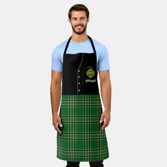 O'Reilly Irish Shield & Tartan Personalised Kilt Apron (Worn)