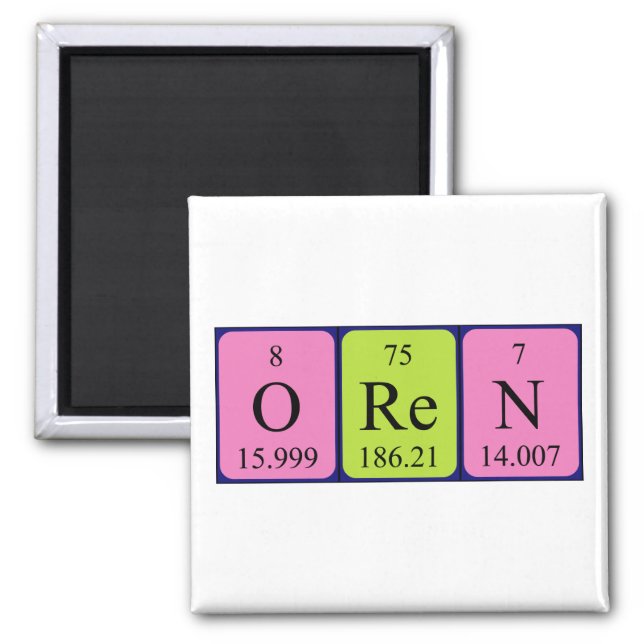 Oren periodic table name magnet (Front)