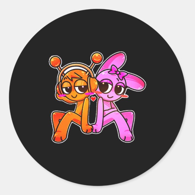Oren X Nki Sprunky Couple! _ Simon Funbot Comfort  Classic Round Sticker (Front)