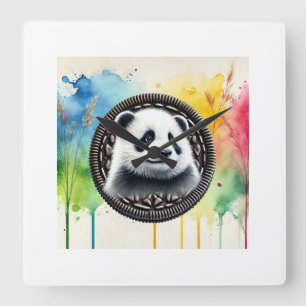 Oreo animal 300924AREF129 - Watercolor Square Wall Clock