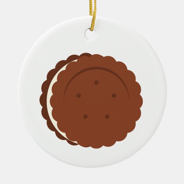 Oreo Cookie Ceramic Tree Decoration (Front)