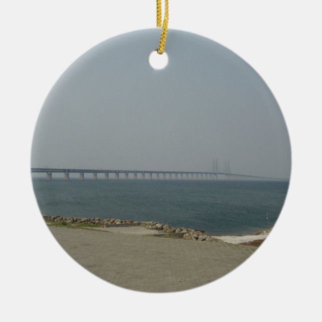 Oresund Bridge Ceramic Tree Decoration (Front)