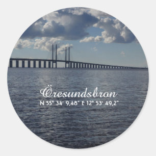 Oresund Bridge, Malmö Classic Round Sticker