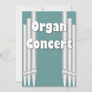 Organ concert invitation teal pipes