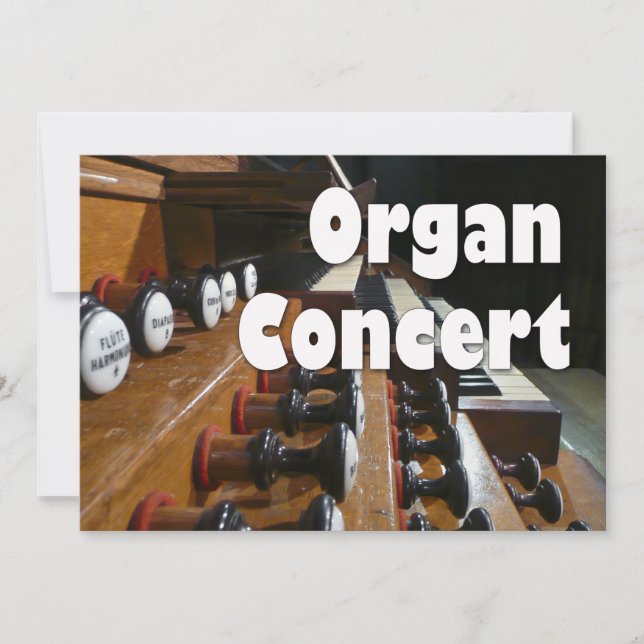 Organ concert invite - French organ console (Front)