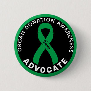 Organ Donation Advocate Ribbon Black Button