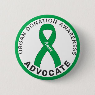 Organ Donation Advocate Ribbon White Button
