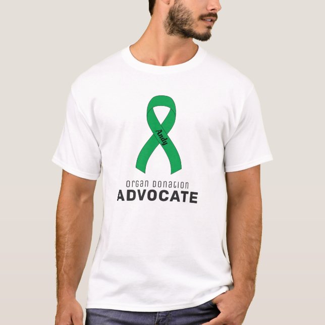 Organ Donation Advocate Ribbon White Men's T-Shirt (Front)