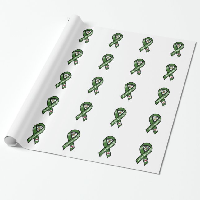 Organ Donation Ribbon Wrapping Paper (Unrolled)