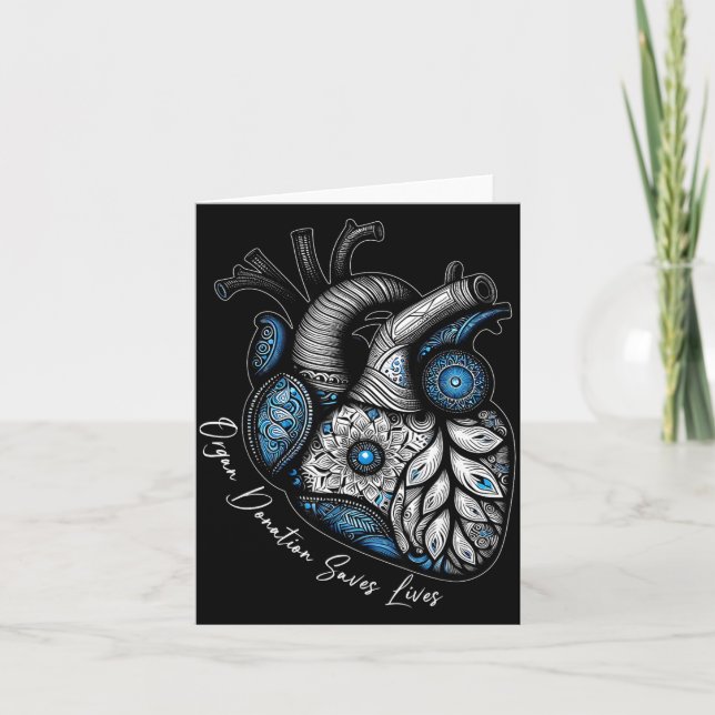 Organ Donation Saves Lives Heart Transplant Cardia Card (Front)