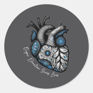 Organ Donation Saves Lives Heart Transplant Cardia Classic Round Sticker