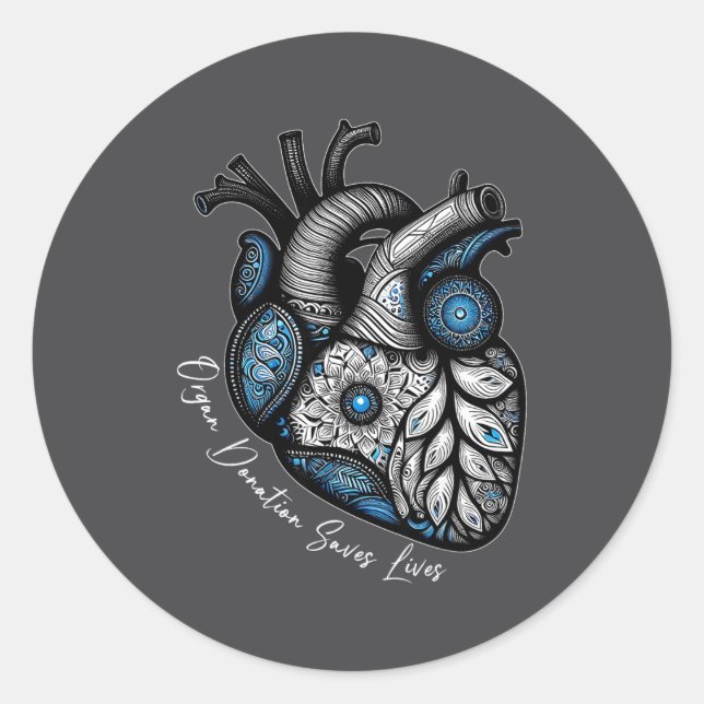 Organ Donation Saves Lives Heart Transplant Cardia Classic Round Sticker (Front)