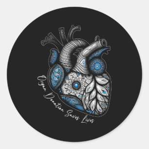Organ Donation Saves Lives Heart Transplant Cardia Classic Round Sticker