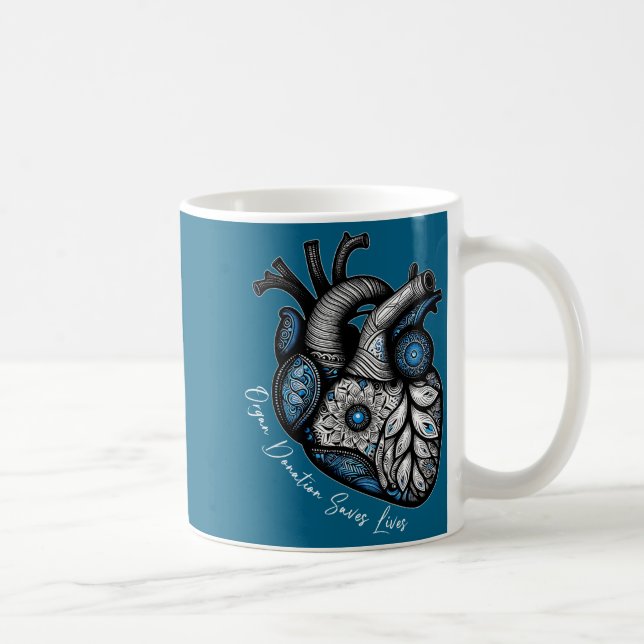 Organ Donation Saves Lives Heart Transplant Cardia Coffee Mug (Right)