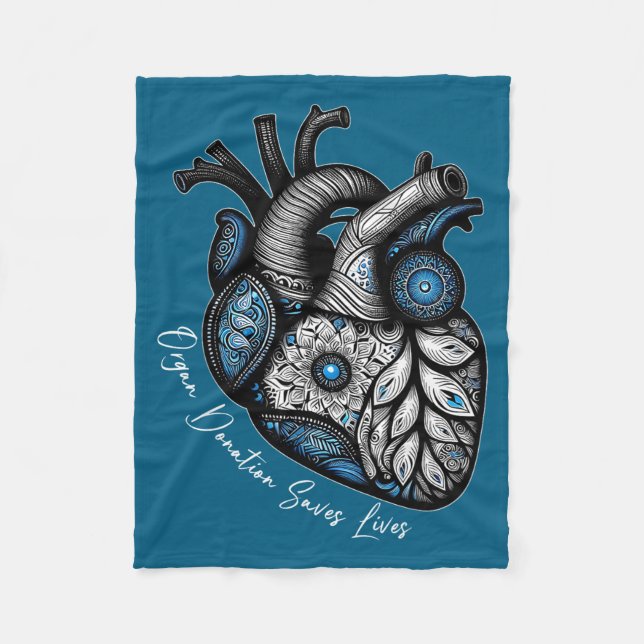 Organ Donation Saves Lives Heart Transplant Cardia Fleece Blanket (Front)