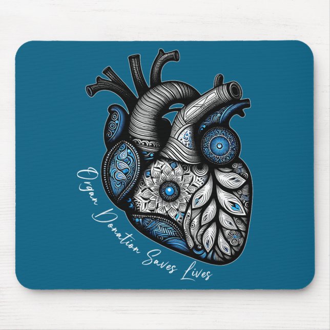 Organ Donation Saves Lives Heart Transplant Cardia Mouse Mat (Front)