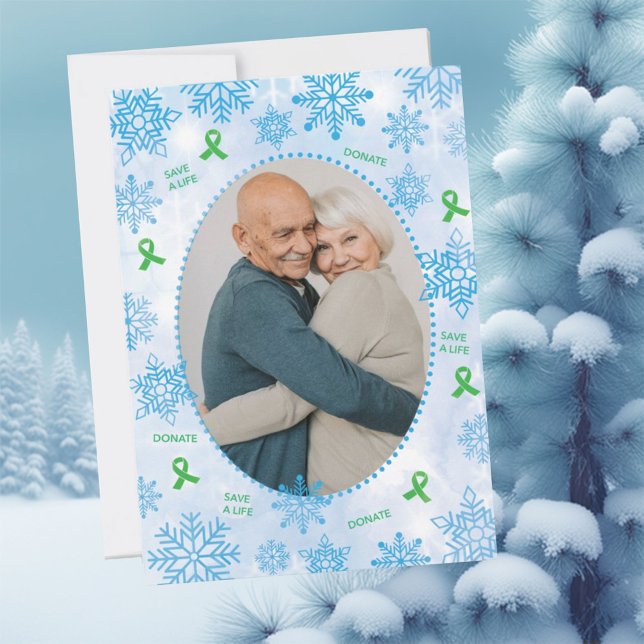 Organ Donation Transplant Christmas Holiday Photo (Front)