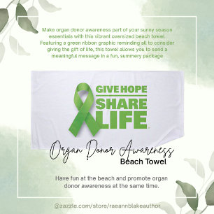 Organ Donor Awareness Beach Towel