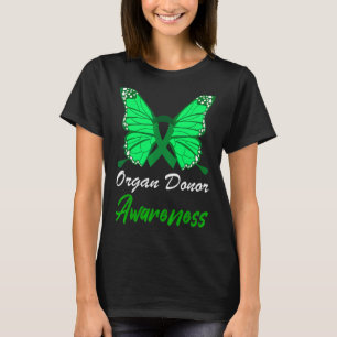 Organ Donor Awareness Butterfly Green Ribbon Suppo T-Shirt