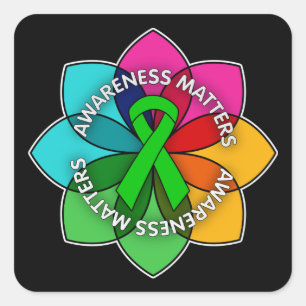 Organ Donor Awareness Matters Petals Square Sticker