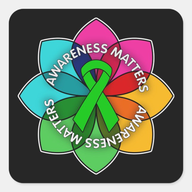 Organ Donor Awareness Matters Petals Square Sticker (Front)
