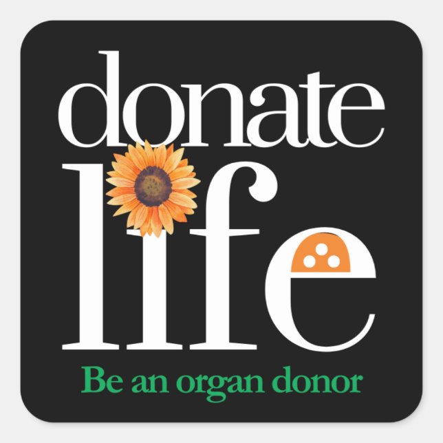 Organ Donor Donate Life Stickers (Front)