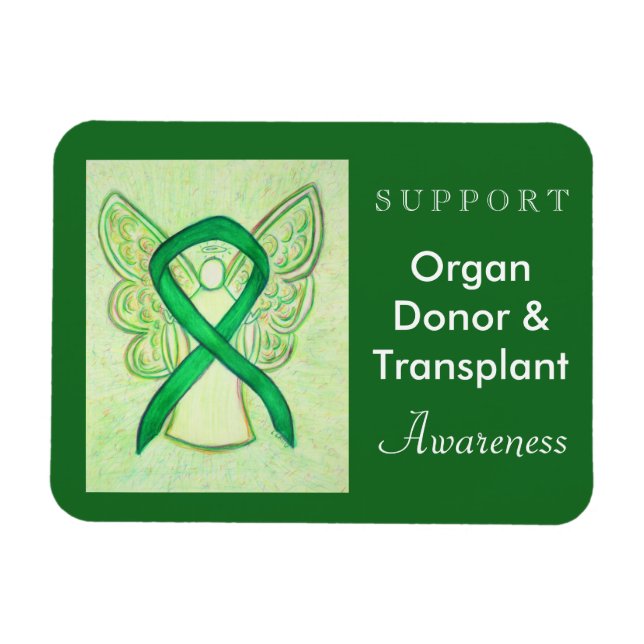 Organ Donor & Transplant Awareness Ribbon Magnet (Horizontal)