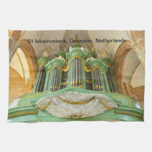 Organ in St Lebuinuskerk Deventer Tea Towel