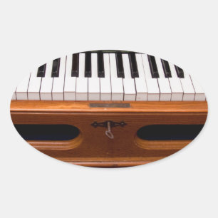 Organ keyboard oval sticker