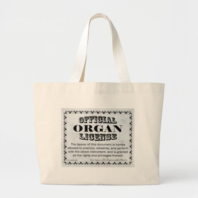 Organ License Large Tote Bag (Front)