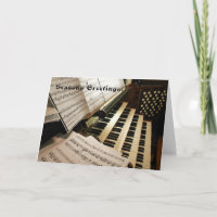 Organ music desk Christmas card