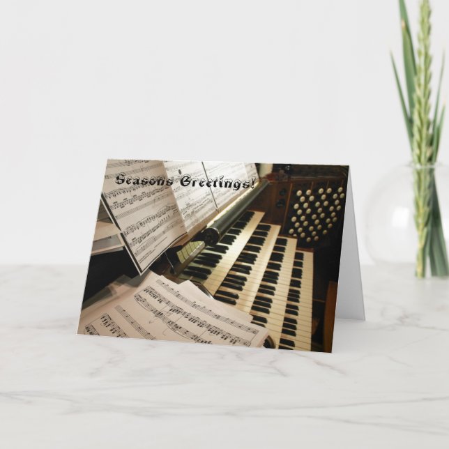 Organ music desk Christmas card (Front)