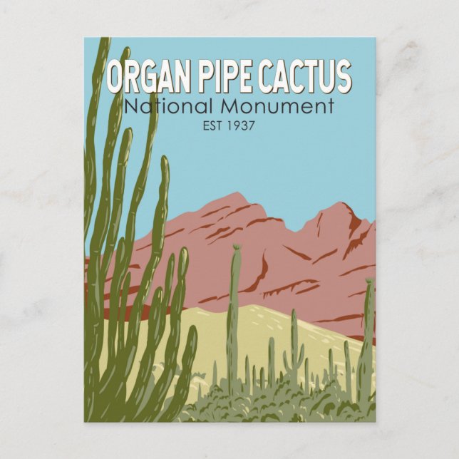 Organ Pipe Cactus National Monument Arizona Retro Postcard (Front)
