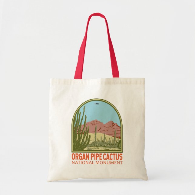 Organ Pipe Cactus National Monument Arizona Retro Tote Bag (Front)