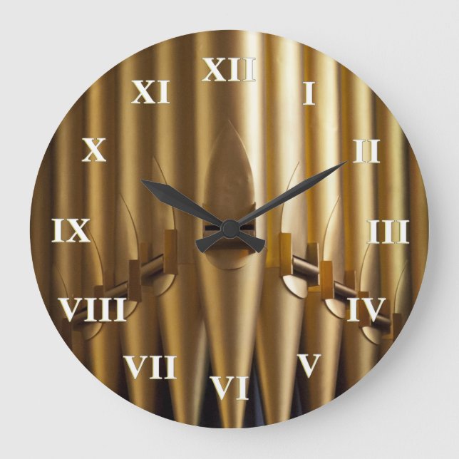 Organ pipes round clock - roman numerals (Front)