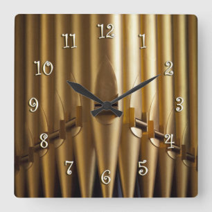 Organ pipes square clock