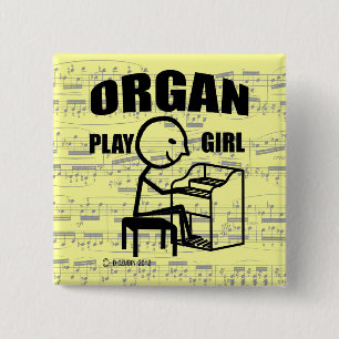 Organ Play Girl 15 Cm Square Badge