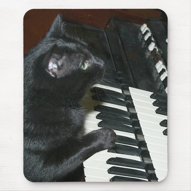 Organ playing cat mouse mat (Front)