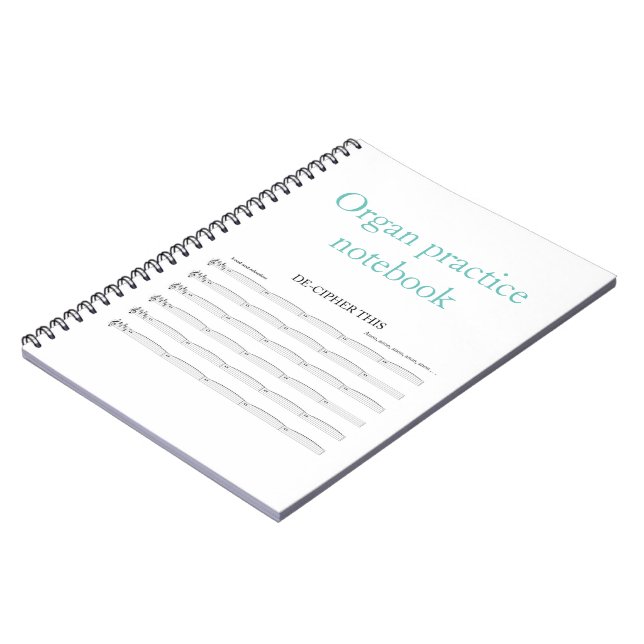 Organ practice notebook for organists (Left Side)
