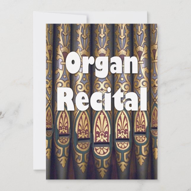 Organ recital invitation - pipes (Front)