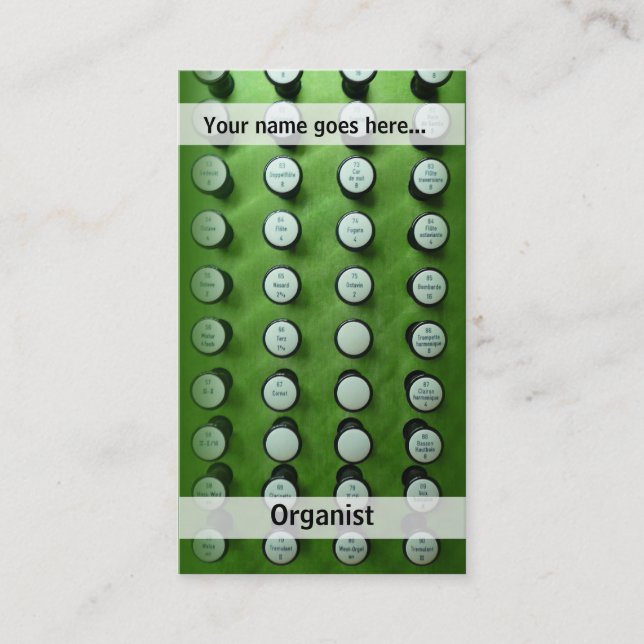 organ stops business card (Front)
