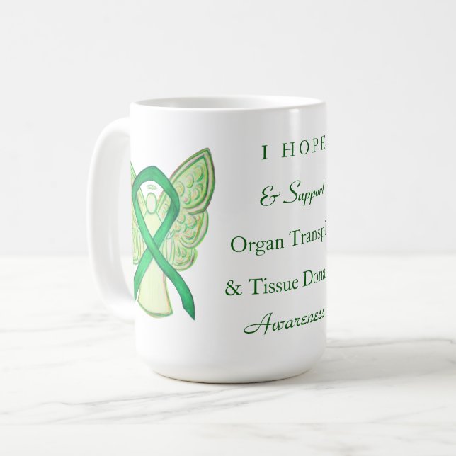 Organ & Tissue Donation Awareness Ribbon Mugs (Front Left)