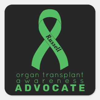 Organ Transplant Advocate Black Square Sticker