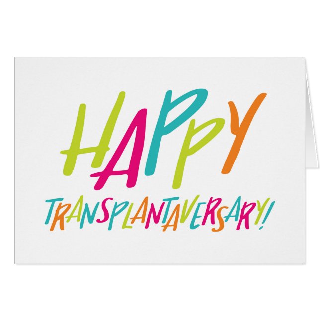 Organ Transplant | Happy Transplantaversary Card (Front Horizontal)