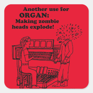 Organ Zombie Explode Square Sticker