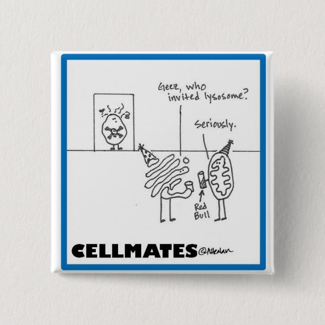 Organelle party 15 cm square badge (Front)