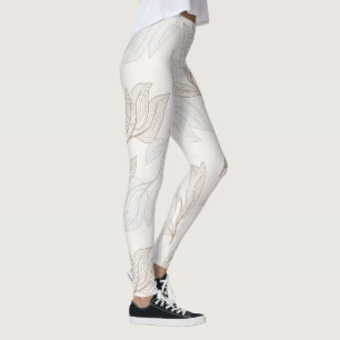 Organic Abstract Leaf Design Leggings