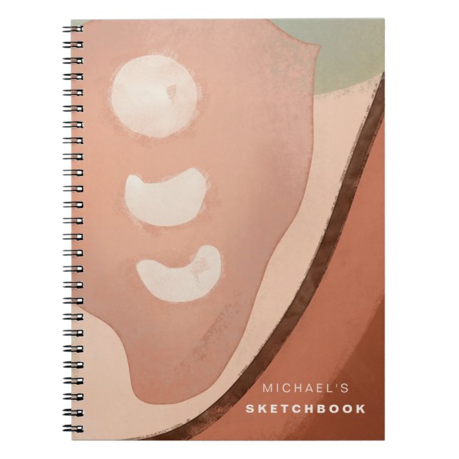 Organic Abstract Modern Art 60s Retro Sketchbook Notebook (Front)