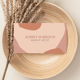 Organic Abstract Modern Brown Blush Business Card