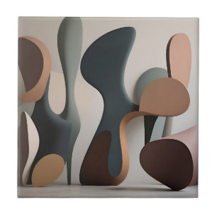 Organic Abstract Sculptural Modern  Tile